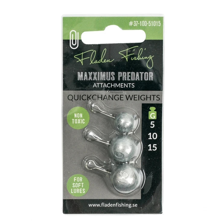 Fladen Quickchange Weights For Soft Lures 5-10-15g 3 Fladen Quickchange Weights For Soft Lures 5-10-15g